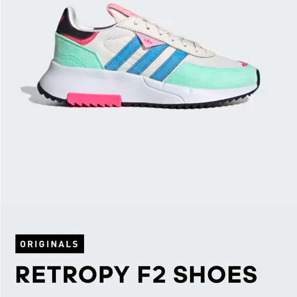 Adidas Retropy F2 Women's Shoes - Mint, Pink, and Blue - Picture 2 of 6